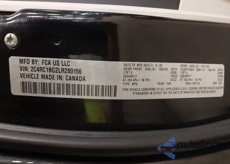 2020 Chrysler Pacifica Touring L from USA, damaged, VIN 2C4RC1BG2LR280156